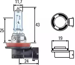 Лампа фар H8 12V 35W   PGJ19-1