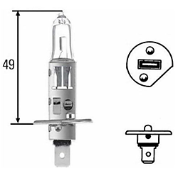 Лампа фар H1 24V 70W   P14.5s